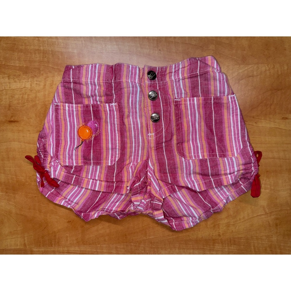 Vintage 2004 Nick Jr Dora the Explorer Striped Shorts Pink‎ Orange Girls Size 6